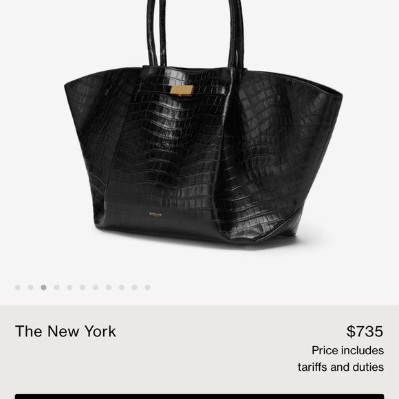 NWOT - Demellier London New York Tote in Black Crocodile-Embossed Leather - Picture 11 of 16
